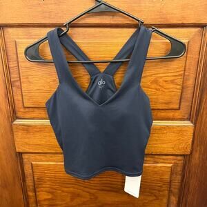 ALO Yoga Airbrush Real Bra Tank Navy Blue sz S NWT's $74 W9587R